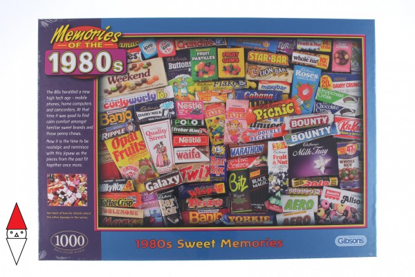 GIBSONS, G7030, 5012269070309, PUZZLE OGGETTI GIBSONS VINTAGE 1980S SWEET MEMORIES 1000 PZ
