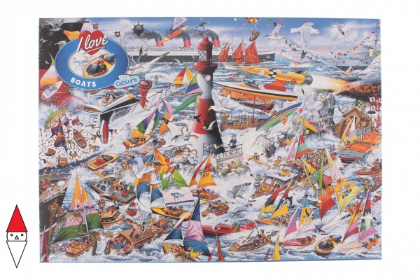 GIBSONS, G591, 5012269005912, PUZZLE MEZZI DI TRASPORTO GIBSONS BARCHE I LOVE BOATS 1000 PZ