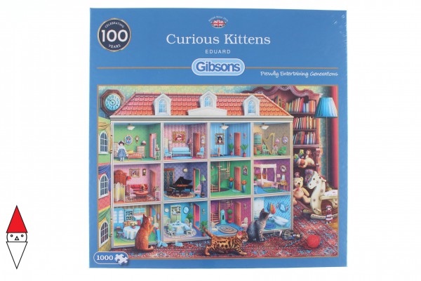 GIBSONS, G6270, 5012269062700, PUZZLE OGGETTI GIBSONS GIOCATTOLI GATTI CURIOUS KITTENS 1000 PZ