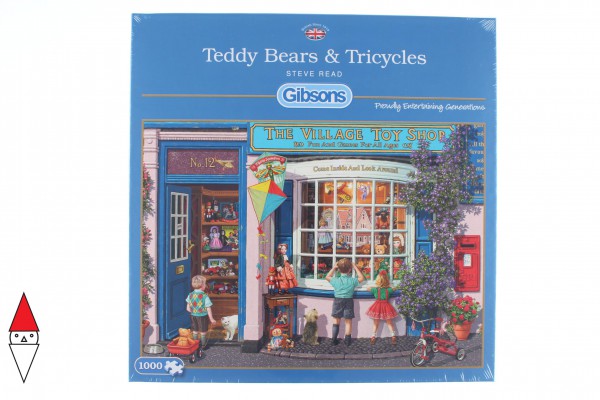 GIBSONS, G6225, 5012269062250, PUZZLE TEMATICO GIBSONS NEGOZI TEDDY BEARS AND TRICYCLES 1000 PZ