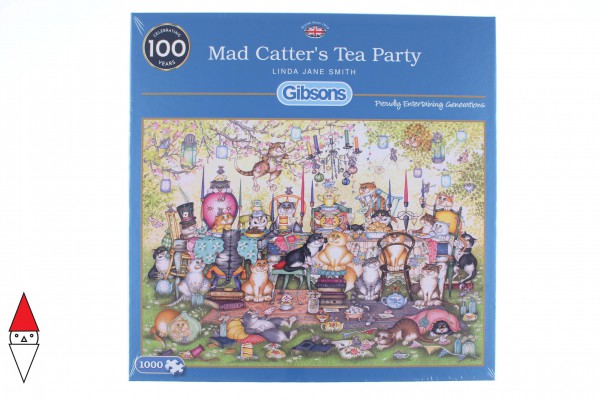 GIBSONS, G6259, 5012269062595, PUZZLE ANIMALI GIBSONS GATTI MAD CATTERS TEA PARTY 1000 PZ