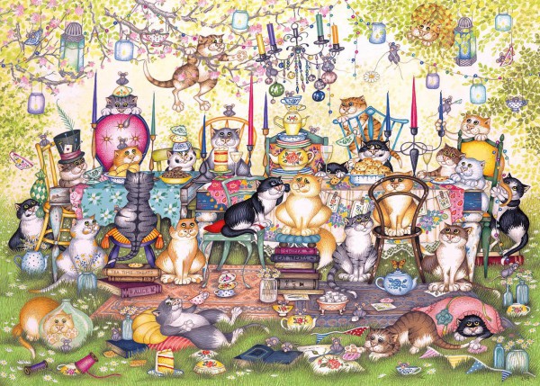 GIBSONS, G6259, 5012269062595, PUZZLE ANIMALI GIBSONS GATTI MAD CATTERS TEA PARTY 1000 PZ