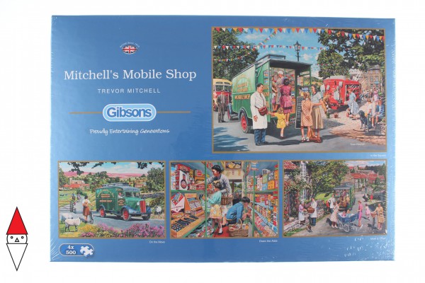 GIBSONS, G5040, 5012269050400, PUZZLE TEMATICO GIBSONS NEGOZI MITCHELLS MOBILE SHOP 4X500 PZ