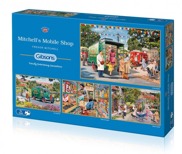 GIBSONS, G5040, 5012269050400, PUZZLE TEMATICO GIBSONS NEGOZI MITCHELLS MOBILE SHOP 4X500 PZ