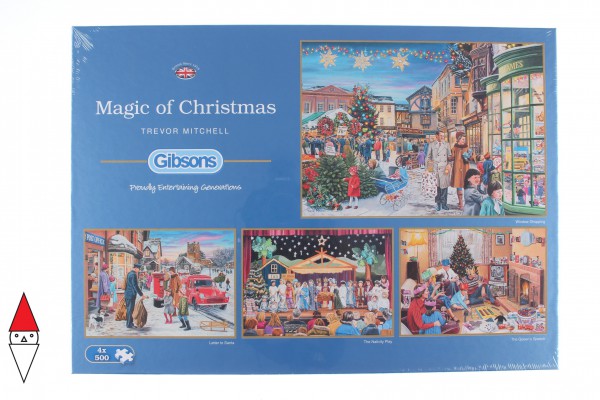 GIBSONS, G5046, 5012269050462, PUZZLE TEMATICO GIBSONS NATALE MAGIC OF CHRISTMAS 4X500 PZ