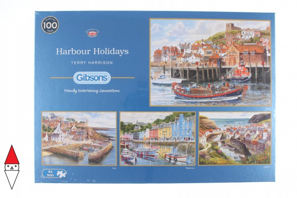 GIBSONS, G5052, 5012269050523, PUZZLE PAESAGGI GIBSONS PORTI HARBOUR HOLIDAYS 4X500 PZ