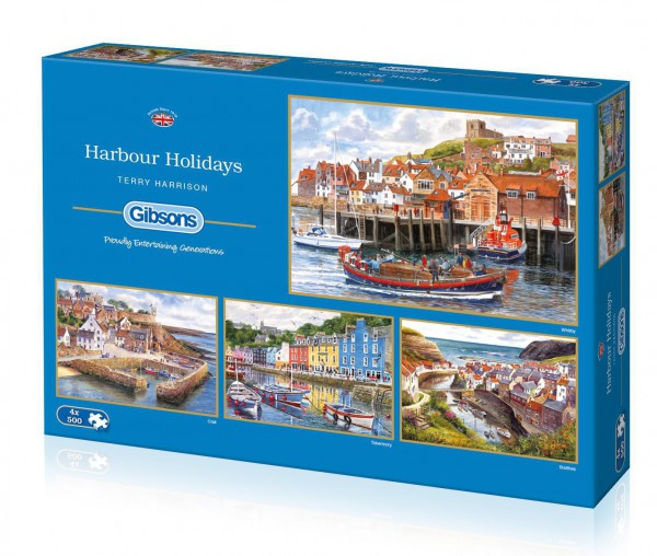 GIBSONS, G5052, 5012269050523, PUZZLE PAESAGGI GIBSONS PORTI HARBOUR HOLIDAYS 4X500 PZ
