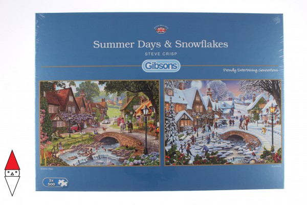 GIBSONS, G5045, 5012269050455, PUZZLE TEMATICO GIBSONS STAGIONI SUMMER DAYS AND SNOWFLAKES 2X500 PZ