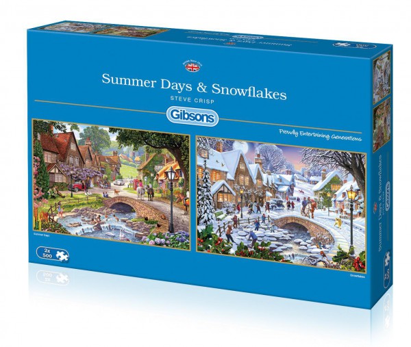 GIBSONS, G5045, 5012269050455, PUZZLE TEMATICO GIBSONS STAGIONI SUMMER DAYS AND SNOWFLAKES 2X500 PZ