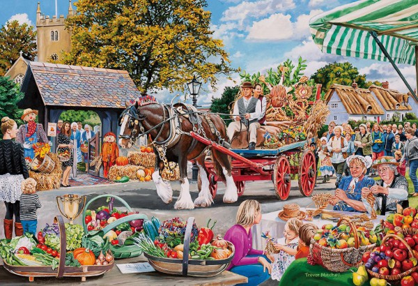 GIBSONS, G5051, 5012269050516, PUZZLE TEMATICO GIBSONS CAMPAGNA VILLAGE CELEBRATIONS 4X500 PZ