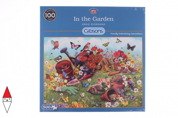GIBSONS, G3122, 5012269031225, PUZZLE ANIMALI GIBSONS PRIMAVERA IN THE GARDEN 500 PZ