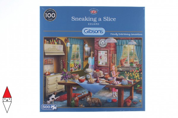 GIBSONS, G3116, 5012269031164, PUZZLE TEMATICO GIBSONS INTERNI SNEAKING A SLICE 500 PZ