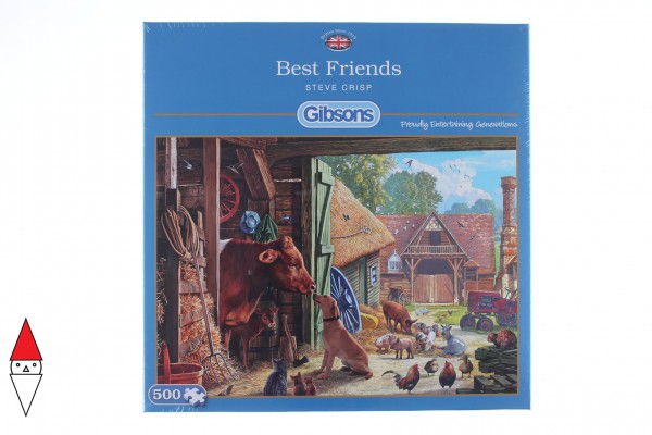 GIBSONS, G3099, 5012269030990, PUZZLE ANIMALI GIBSONS CAMPAGNA BEST FRIENDS 500 PZ