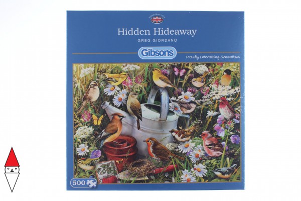 GIBSONS, G3033, 5012269030334, PUZZLE ANIMALI GIBSONS UCCELLI HIDDEN HIDEAWAY 500 PZ