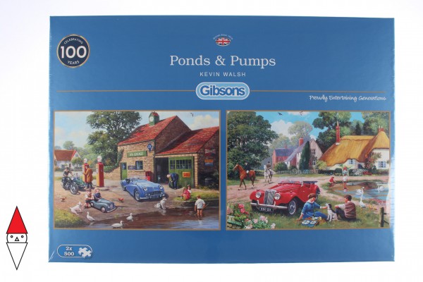 GIBSONS, G5050, 5012269050509, PUZZLE PAESAGGI GIBSONS VILLAGGI PONDS AND PUMPS 2X500 PZ G5050