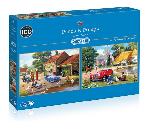 GIBSONS, G5050, 5012269050509, PUZZLE PAESAGGI GIBSONS VILLAGGI PONDS AND PUMPS 2X500 PZ G5050