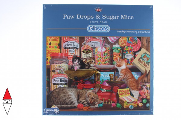 GIBSONS, G6237, 5012269062373, PUZZLE ANIMALI GIBSONS GATTI PAW DROPS AND SUGAR MICE 1000 PZ