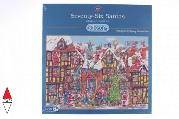 GIBSONS, G6251, 5012269062519, PUZZLE TEMATICO GIBSONS NATALE SEVENTY-SIX SANTAS 1000 PZ