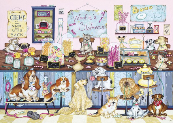 GIBSONS, G6233, 5012269062335, PUZZLE ANIMALI GIBSONS CANI WOOFITS SWEET SHOP 1000 PZ