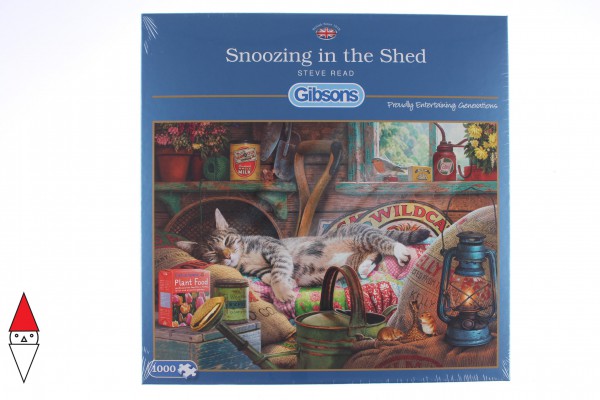 GIBSONS, G6248, 5012269062489, PUZZLE ANIMALI GIBSONS GATTI SNOOZING IN THE SHED 1000 PZ