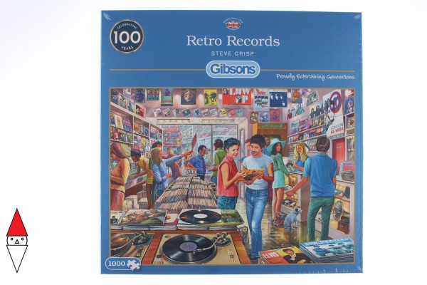 GIBSONS, G6255, 5012269062557, PUZZLE TEMATICO GIBSONS NEGOZI RETRO RECORDS 1000 PZ