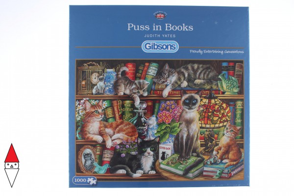 GIBSONS, G6147, 5012269061475, PUZZLE ANIMALI GIBSONS GATTI PUSS IN BOOKS 1000 PZ