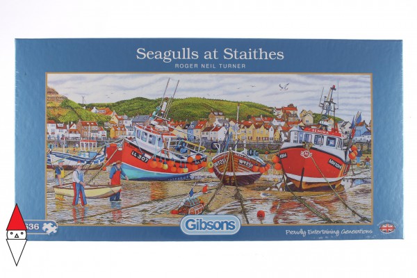 GIBSONS, G4045, 5012269040456, PUZZLE PAESAGGI GIBSONS PORTI SEAGULLS AT STAITHES 636 PZ