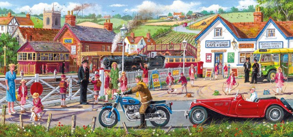 GIBSONS, G4046, 5012269040463, PUZZLE MEZZI DI TRASPORTO GIBSONS TRENO RAILROAD CROSSING 636 PZ