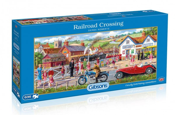GIBSONS, G4046, 5012269040463, PUZZLE MEZZI DI TRASPORTO GIBSONS TRENO RAILROAD CROSSING 636 PZ