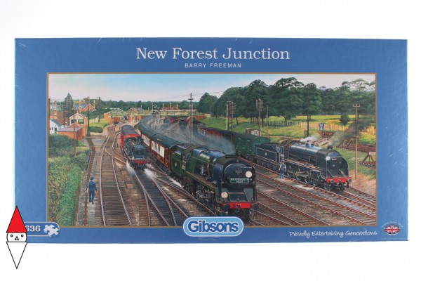GIBSONS, G4018, 5012269040180, PUZZLE MEZZI DI TRASPORTO GIBSONS TRENO NEW FOREST JUNCTION 636 PZ