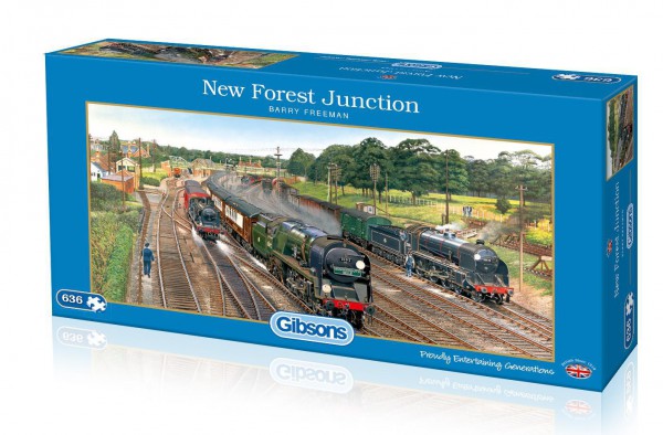 GIBSONS, G4018, 5012269040180, PUZZLE MEZZI DI TRASPORTO GIBSONS TRENO NEW FOREST JUNCTION 636 PZ