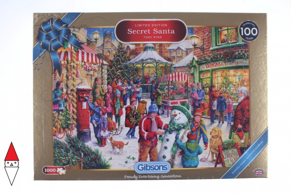 GIBSONS, G2019, 5012269020199, PUZZLE TEMATICO GIBSONS NATALE SECRET SANTA CHRISTMAS LIMITED EDITION 1000 PZ