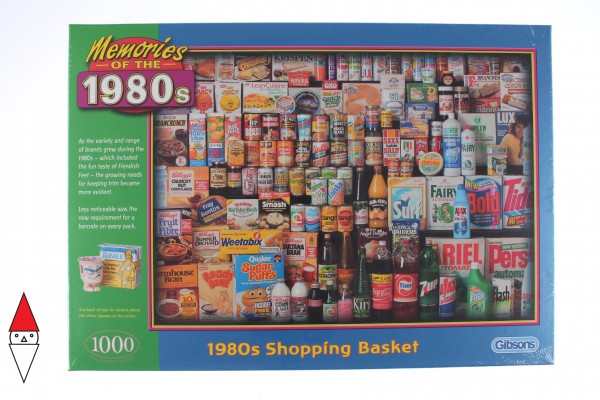 GIBSONS, G7034, 5012269070347, PUZZLE OGGETTI GIBSONS VINTAGE 1980S SHOPPING BASKET 1000 PZ