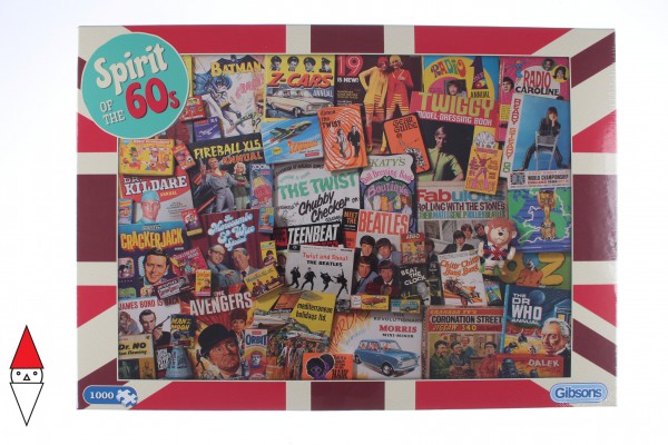 GIBSONS, G7082, 5012269070828, PUZZLE OGGETTI GIBSONS VINTAGE SPIRIT OF THE 60S 1000 PZ