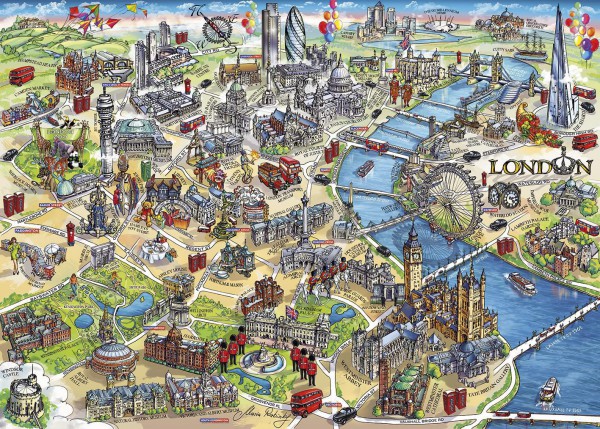 GIBSONS, G7066, 5012269070668, PUZZLE TEMATICO GIBSONS CITTA LONDON LANDMARKS LONDRA 1000 PZ