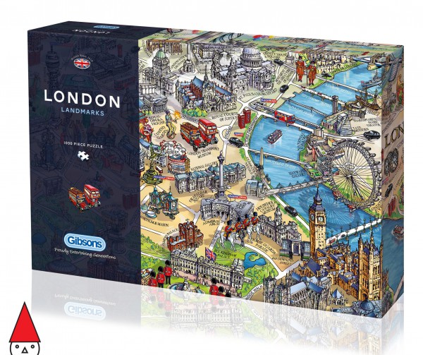 GIBSONS, G7066, 5012269070668, PUZZLE TEMATICO GIBSONS CITTA LONDON LANDMARKS LONDRA 1000 PZ