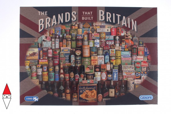 GIBSONS, G7073, 5012269070736, PUZZLE OGGETTI GIBSONS VINTAGE THE BRANDS THAT BUILT BRITAIN 1000 PZ