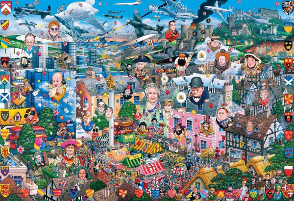 GIBSONS, G3419, 5012269034196, PUZZLE TEMATICO GIBSONS NAZIONI I LOVE GREAT BRITAIN 500 PZ