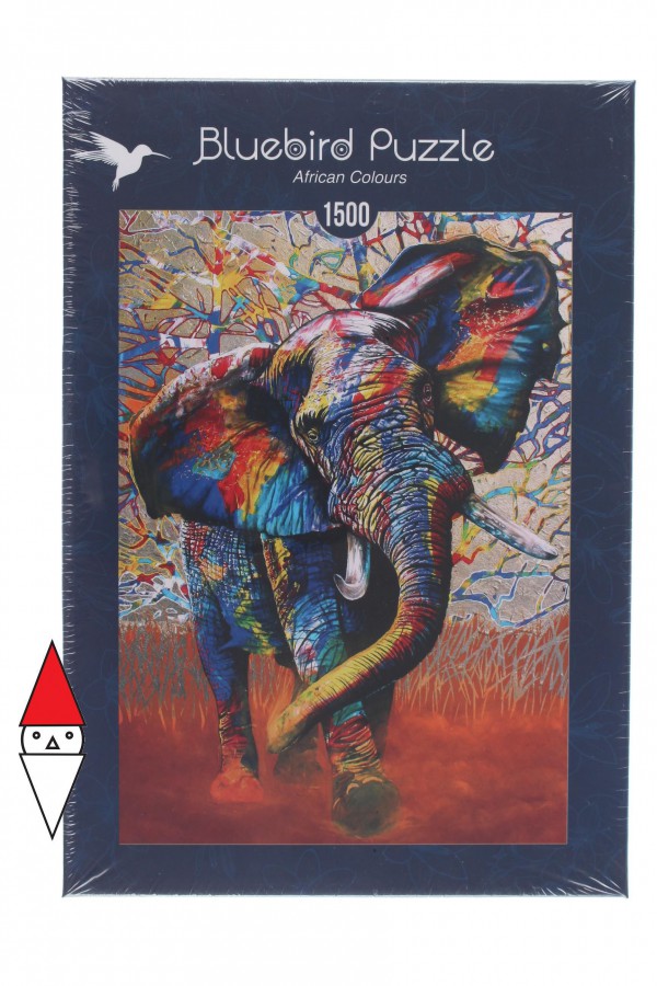 BLUEBIRD, Bluebird-Puzzle-70101, 3663384701016, PUZZLE ANIMALI BLUEBIRD ELEFANTI AFRICAN COLOURS 1500 PZ