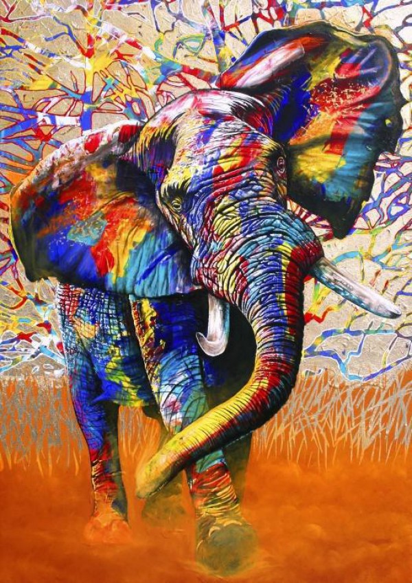 BLUEBIRD, Bluebird-Puzzle-70101, 3663384701016, PUZZLE ANIMALI BLUEBIRD ELEFANTI AFRICAN COLOURS 1500 PZ