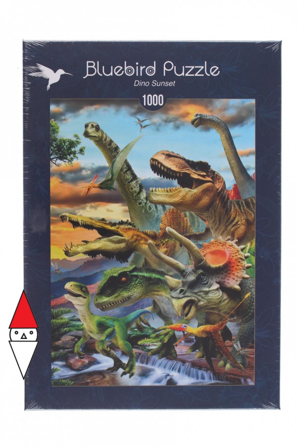 BLUEBIRD, BLUEBIRD-PUZZLE-70287, 3663384702877, PUZZLE ANIMALI BLUEBIRD DINOSAURI DINO SUNSET 1000 PZ