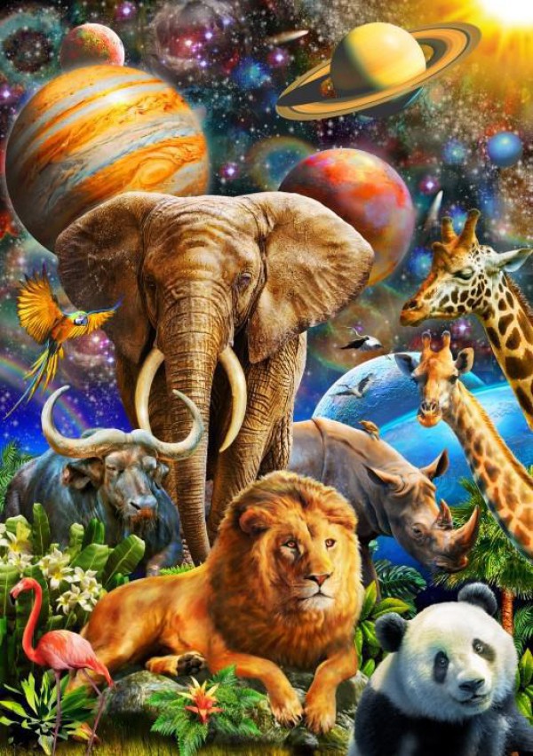 BLUEBIRD, BLUEBIRD-PUZZLE-70012, 3663384700125, PUZZLE ANIMALI BLUEBIRD ANIMALI VARI UNIVERSAL BEAUTY 1000 PZ