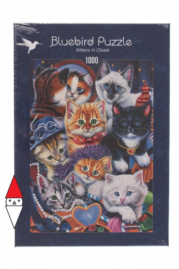 BLUEBIRD, BLUEBIRD-PUZZLE-70087, 3663384700873, PUZZLE ANIMALI BLUEBIRD GATTI KITTENS IN CLOSET 1000 PZ