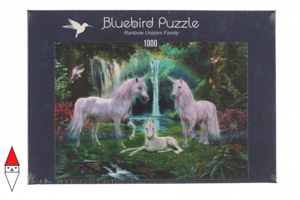 BLUEBIRD, BLUEBIRD-PUZZLE-70193, 3663384701931, PUZZLE GRAFICA BLUEBIRD FANTASY RAINBOW UNICORN FAMILY 1000 PZ