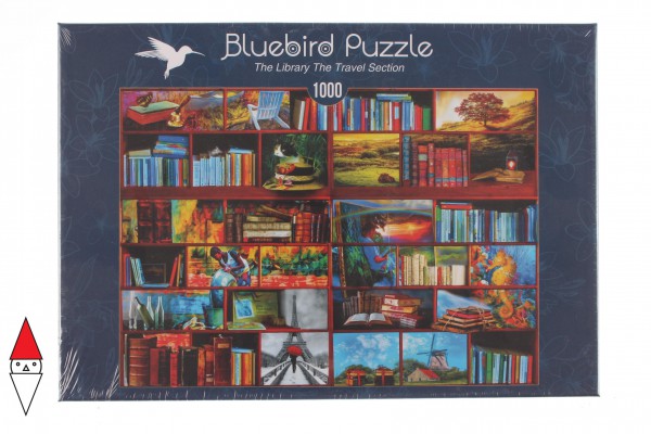 BLUEBIRD, BLUEBIRD-PUZZLE-70212, 3663384702129, PUZZLE OGGETTI BLUEBIRD LIBRERIA THE LIBRARY THE TRAVEL SECTION 1000 PZ