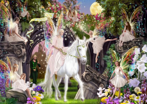 BLUEBIRD, BLUEBIRD-PUZZLE-70114, 3663384701146, PUZZLE GRAFICA BLUEBIRD FANTASY FAIRY QUEEN WITH UNICORN 1000 PZ