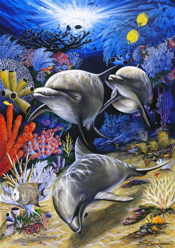 BLUEBIRD, BLUEBIRD-PUZZLE-70095, 3663384700958, PUZZLE ANIMALI BLUEBIRD DELFINI IN SEARCH OF MISCHIEF 1000 PZ