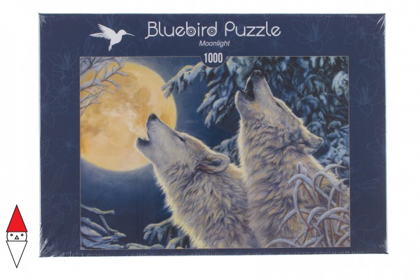 BLUEBIRD, BLUEBIRD-PUZZLE-70071, 3663384700712, PUZZLE ANIMALI BLUEBIRD LUPI MOONLIGHT 1000 PZ