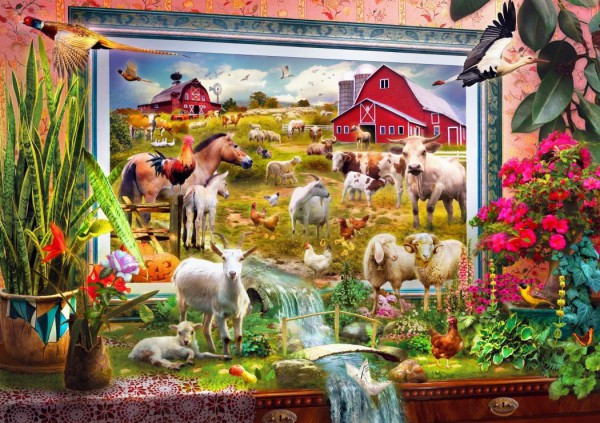 BLUEBIRD, BLUEBIRD-PUZZLE-70029, 3663384700293, PUZZLE ANIMALI BLUEBIRD FATTORIA MAGIC FARM PAINTING 1000 PZ