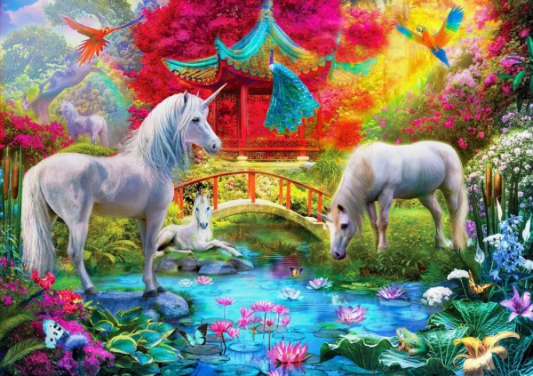 BLUEBIRD, BLUEBIRD-PUZZLE-70148, 3663384701481, PUZZLE GRAFICA BLUEBIRD FANTASY ORIENTAL UNICORNS 1000 PZ